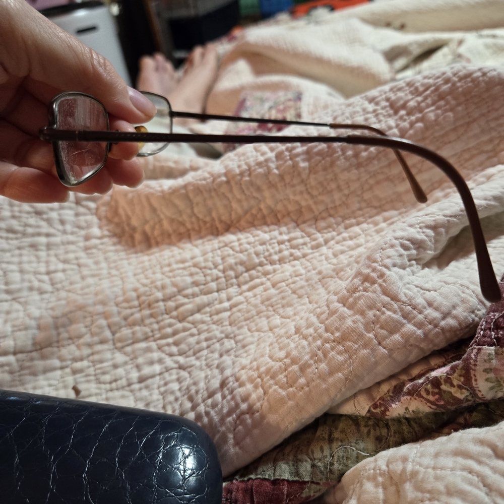 Stylish Brown Rectangular Glasses With Case - image 3